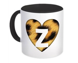 Monogram Letter Z : Gift Mug Leopard Initial ABC Alphabet Animal Heart CG7173Z - £12.70 GBP