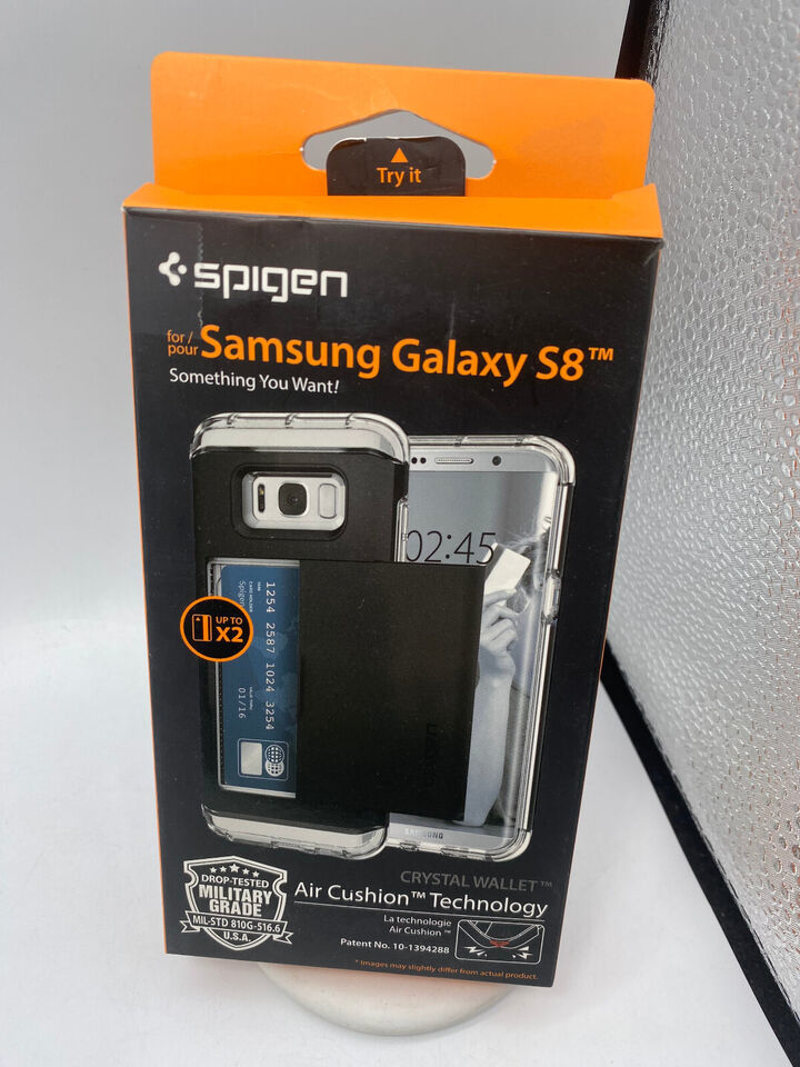 Spigen Crystal Wallet Case for Samsung Galaxy S8 - Black Phone Case - $15.11