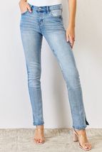 Kancan Medium Blue Mid Rise Y2K Slit Bootcut Jeans - £47.16 GBP