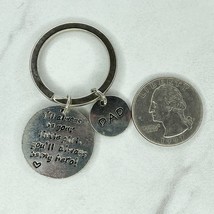 Dad Hero Father&#39;s Day Silver Tone Keychain Keyring - £5.51 GBP
