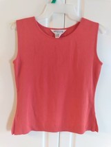 Exclusively Misook Knit-  Classic Shell 100% Acrylic Tank Top - Red/Orange XXS - £17.05 GBP