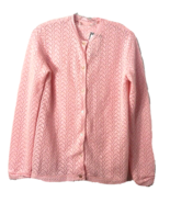 Montgomery Wards Acrylic Pink Long Sleeve Cardigan Sweater 40 Vintage - £17.50 GBP