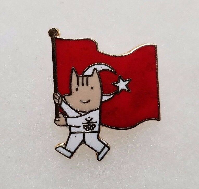 Turkey Turkish Olympic Flag Pin Rare - $0.98