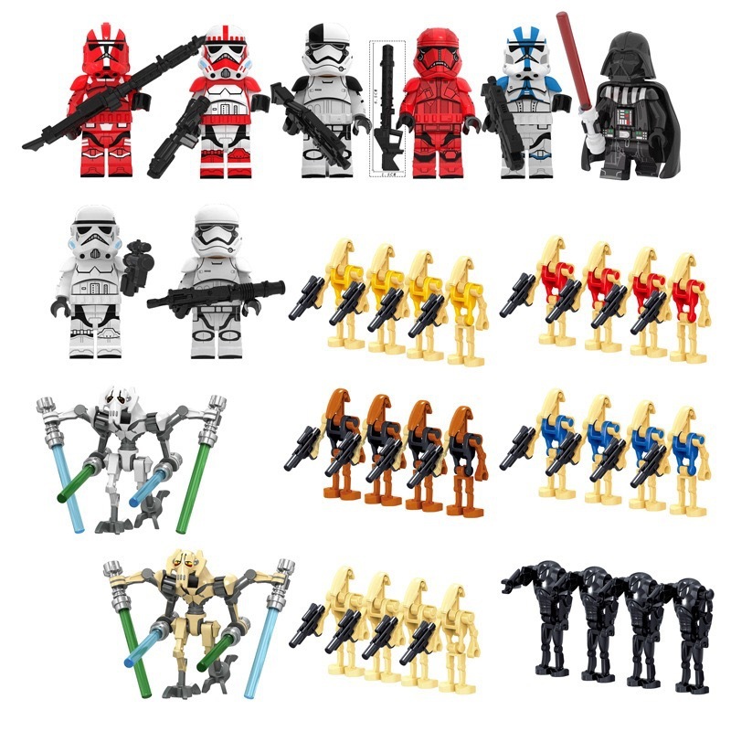 34PCS Battle Droids Star Wars Clone Troopers Minifigures Gift Fit Lego