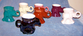 Lot of 7 Frankoma Political Pottery Mugs-6 GOP Elephants, 1 Democrat Donkey - £36.66 GBP