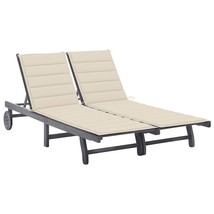  Sunlounger Grey Solid acacia wood Large Adjustable Armrests - $10,126.29 MXN