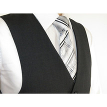 Men RENOIR Vest Wool 140 Adjustable ,V-Neck 2 Pocket Fully lined 555-3 Charcoal image 7