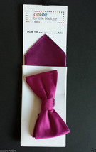 COLOR by Little Black Tie dark red bow tie and pocket square set NEW  - £13.77 GBP