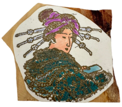 Japanese Woman Rubber Stamp Kanzashi Hair Ornament Geisha Orian Lady Asian Theme - £7.85 GBP