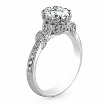 White Moissanite 2.15Ct Round Cut 925 Sterling Silver Engagement Ring Size 7.5 - £116.54 GBP