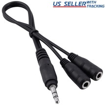 (5-pack) 3.5mm Audio Aux Cable Male to 2x Female Stereo Headphone Splitt... - £15.97 GBP