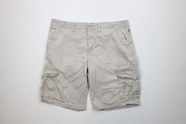 Vintage 90s No Fear Mens 38 Faded Spell Out Baggy Herringbone Cargo Shorts Gray - £38.91 GBP