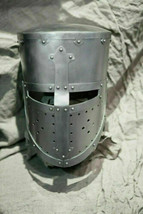 Medieval Closed Pot Great Armor SCA Larp Helmet Knight Warrior Viking Cosplay - £88.72 GBP