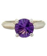 2.20ct Amethyst Solitaire 14k White Gold Ring 3.4g Size 6.5 - $636.02