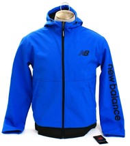 New Balance Blue Soft Shell Zip Front Signature Hooded Jacket Men&#39;s NWT - £93.96 GBP