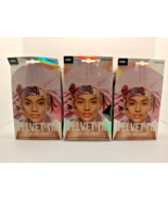 3X Donna Jumbo Velvet Tie Satin Edge Bonnet - 2X Pink, 1X Black - $16.55