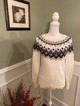 Old Navy Women’s Ivory Fair Isle Sweater Size Small - £7.89 GBP