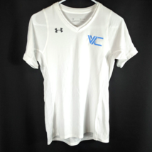 College Girls White Volleyball Shirt Womens Sz Small Under Armour Fitted Tight - £15.01 GBP