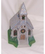 PartyLite &quot;The Church&quot; Olde World Village Painted Bisque Porcelain Retired - £19.42 GBP