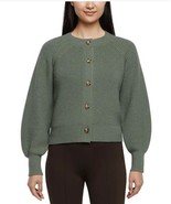 Banana Republic Womens Cardigan Green Sweater Crewneck Balloon Long Sleeves - $827.96 MXN
