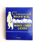 Monte Carlo Casino Vintage Matchbook Elko Commercial Hotel Unstruck E19H - $27.32 CAD