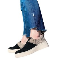 Toms Amber Black Suede Mini Cheetah Slip-On Ortholite Insole Sneakers 9.... - £34.81 GBP