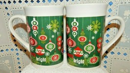2 Royal Norfolk Christmas Mug &quot; Merry Bright&quot; - £7.80 GBP