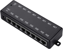 8 Port Poe Injector All in One DC12V-48V 8 Interfaces Passive Adapter Power over - £16.28 GBP