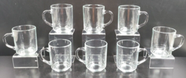 (8) Arcoroc Classique Clear Mugs Set Coupe Coffee Tea Cups Glassware France Lot - £79.03 GBP