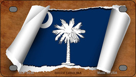 South Carolina Flag Scroll Novelty Mini Metal License Plate Tag - £11.82 GBP