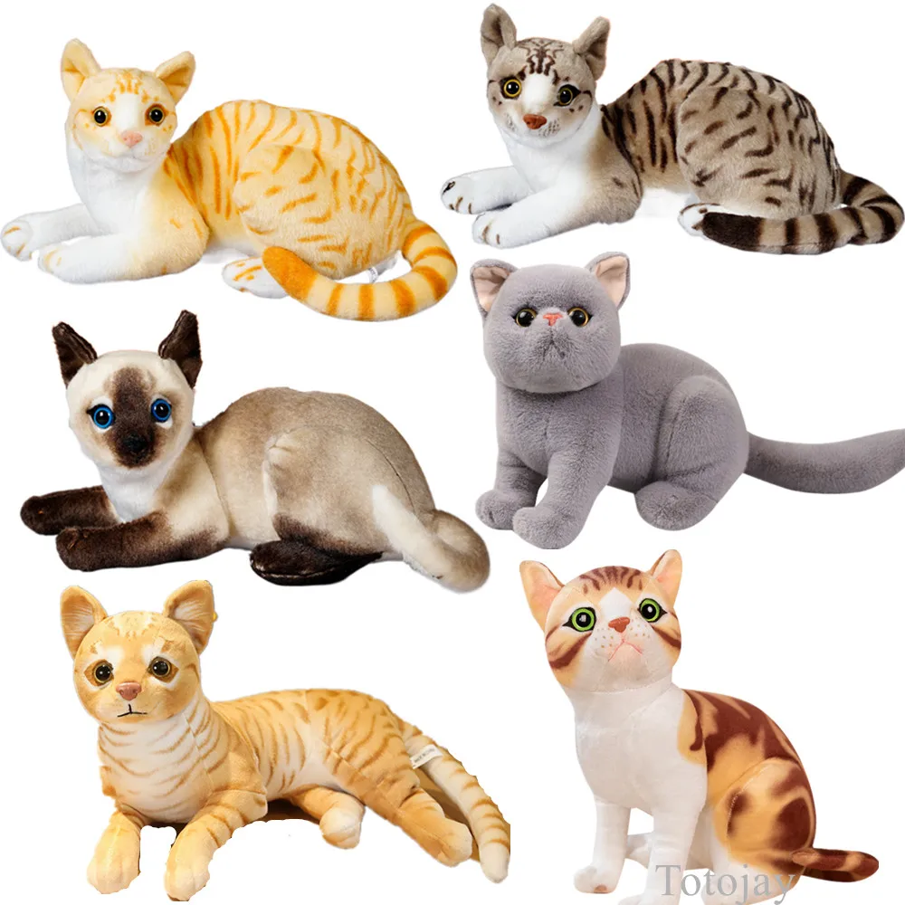 Simulation Pillow Cat Plush Toys Realistic Animal Pet Doll Children Home Decor - £17.99 GBP+