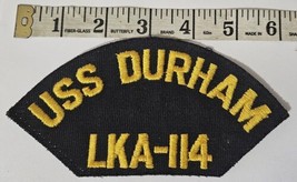 Rare 1980s Uss Durham LKA-114 Ships Ball Cap Or Jacket Patch Usa - £7.06 GBP