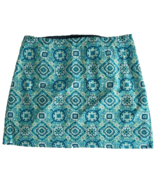 NWT Talbots Plus Petite Blue, White, Green Geometric Floral Print Skirt ... - $39.08 CAD