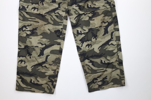 Vintage 90s Mens Size XL Distressed Wide Leg Convertible Cargo Pants Camouflage Item image 4