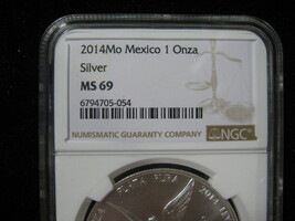 2014 MEXICO SILVER ONZA LIBERTAD NGC GRADED MS 69 SUPERB! - $107.99