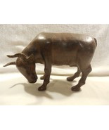 Vintage Cast Metal Brown Texas Longhorn Steer Figurine 6 1/2&quot; - £18.75 GBP