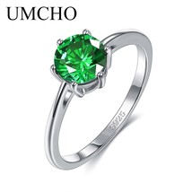 UMCHO Elegant Real 925 Sterling Silver Wedding Rings Zircon Ring for Women Charm - £14.83 GBP