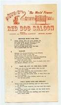 The World Famous Red Dog Saloon Juneau Alaska Song Brochure  - £9.31 GBP