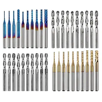 40pcs End Mills CNC Router Bits, 1/8&quot; Shank CNC Cutter Milling Carving Bit  - $51.85 CAD