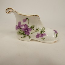 Hammersley fine bone china antique boot, shoe figurine. Purple violets 3&quot; ADK0Z - £8.84 GBP