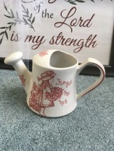ROYAL CROWNFORD IRONSTONE STAFFORDSHIRE WATERING CAN RED/WHITE FORGET ME... - $20.75
