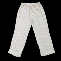 Angel Kiss Women&#39;s Paperbag Pants Size S Linen Blend Ivory - $14.83
