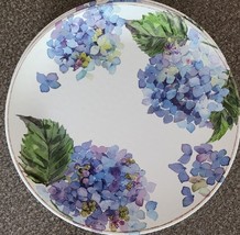 Basics™ ~ Set Of 4 ~ Blue Hydrangeas Pattern ~ Melamine ~ 10.5&quot; Dinner Plates - £29.63 GBP