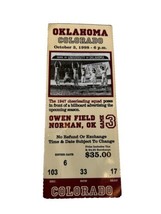 1998 Oklahoma Sooners Colorado Buffalos Football Ticket Stub - £6.01 GBP