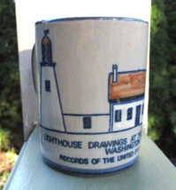 Louisville Stoneware Mug Lighthouse Drawings Coast Guard National Archives 1989 - £18.65 GBP