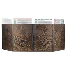 Dnd Dungeon Master Screen Faux Leather Embossed Dragon &amp; Mimic, Four-Pan... - £58.20 GBP