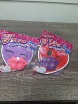 2-KISSY LIP POPS VALENTINES-BLUE Raspberry &amp; STRAWBERRY FLAVORED-- NEW - £6.97 GBP