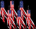 American Flag Wind Sock 6 Pcs 40 Inch with LED String Lights 4Th of July... - $34.69
