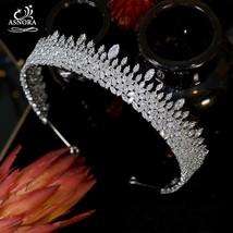 ASNORA Wedding Crown CZ Tiaras Princess Ladies Tiaras And Crowns To Participate  - £79.73 GBP