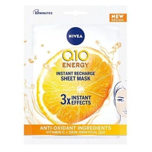 Nivea Q10 Energy INSTANT Recharge Sheet Face Mask 1ct. FREE SHIPPING - $9.65